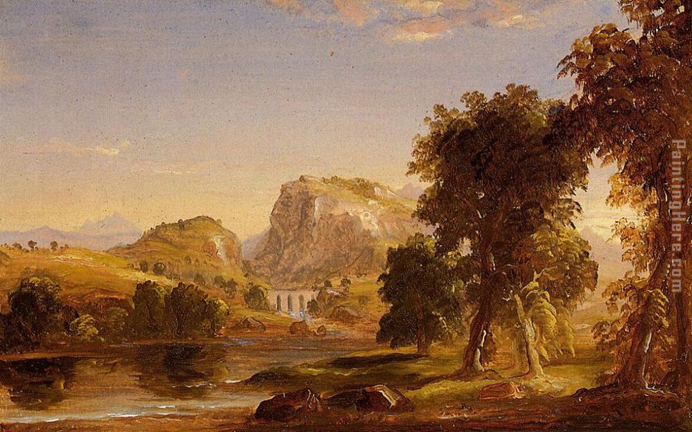 Sketch for Dream of Arcadia painting - Thomas Cole Sketch for Dream of Arcadia art painting